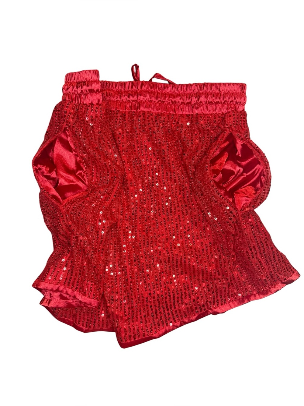 Small Red Sequin Sparkle Women's Shorts Costume Vegas Taylor Swift Going Out - Picture 4 of 8